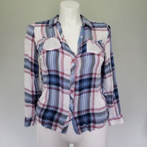 Dressbarn Plaid Button Down Shirt